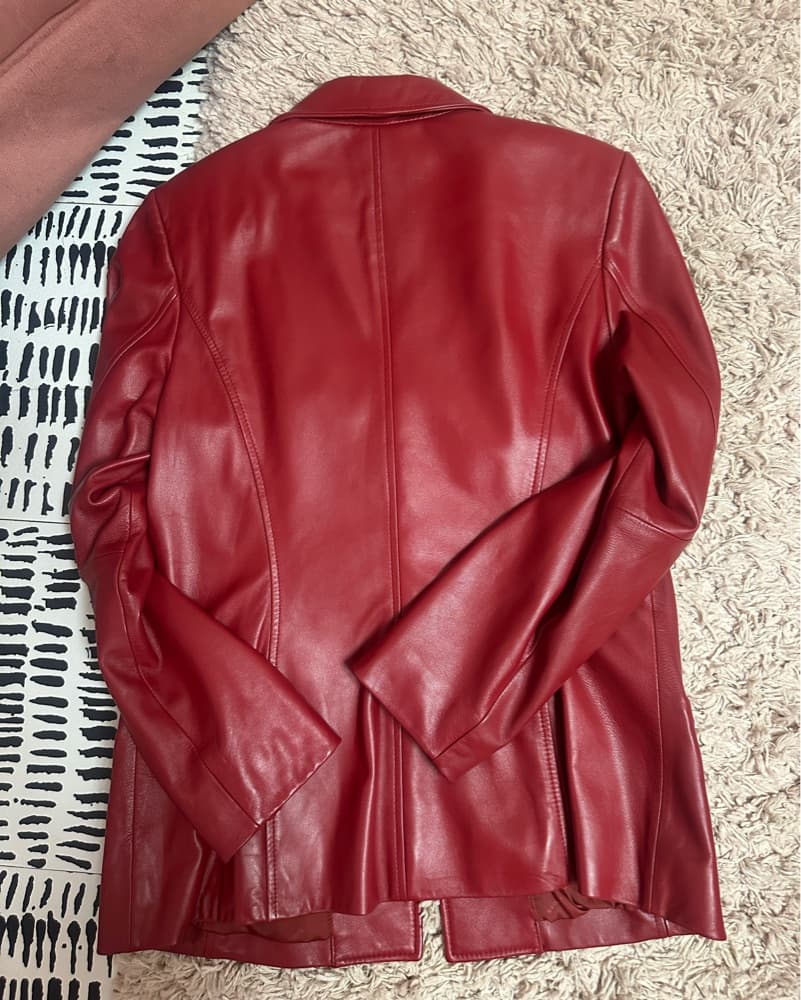 Gorgeous Red Lambskin Blazer - Image 5