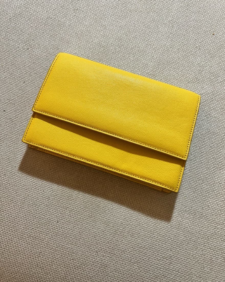 Yellow Leather Clutch - Image 1