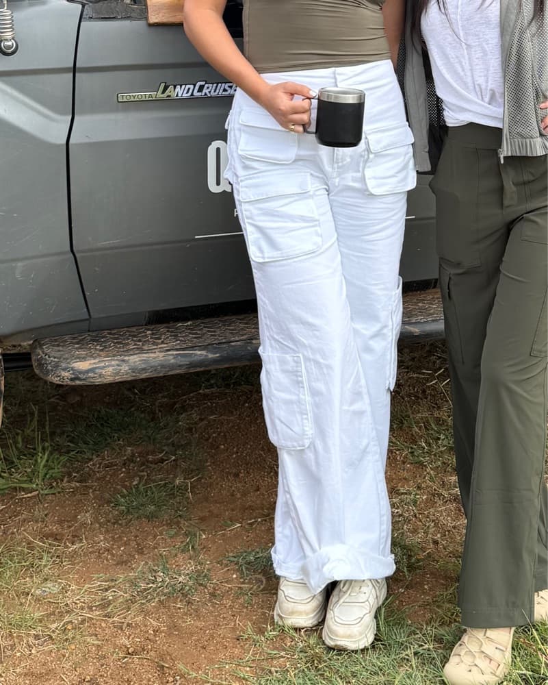 AFRM Maxwell White Cargo Pants - Image 3