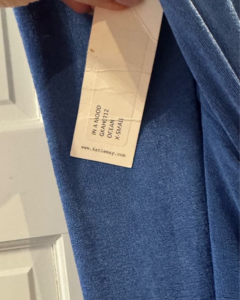 Elegant Blue Ruched Maxi Dress - Image 4