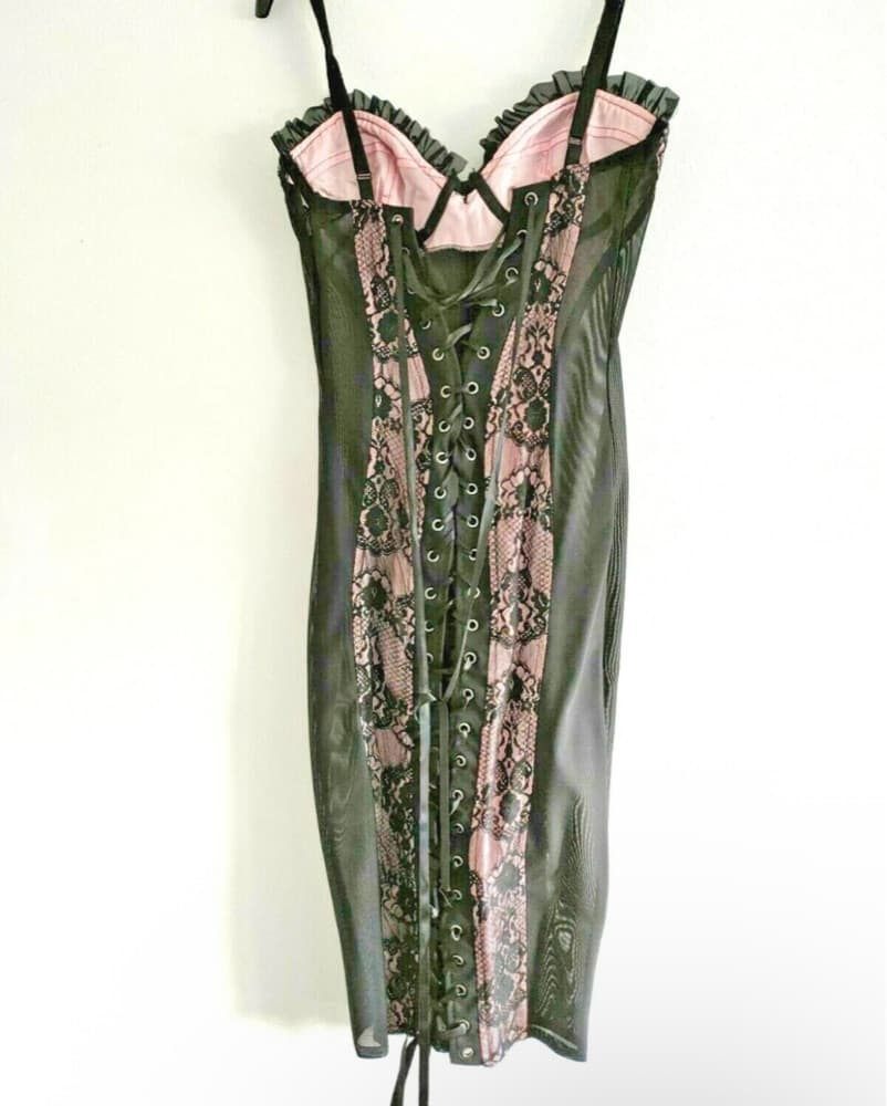 Lip Service Sheer Lace Up Midi Dress - Image 4