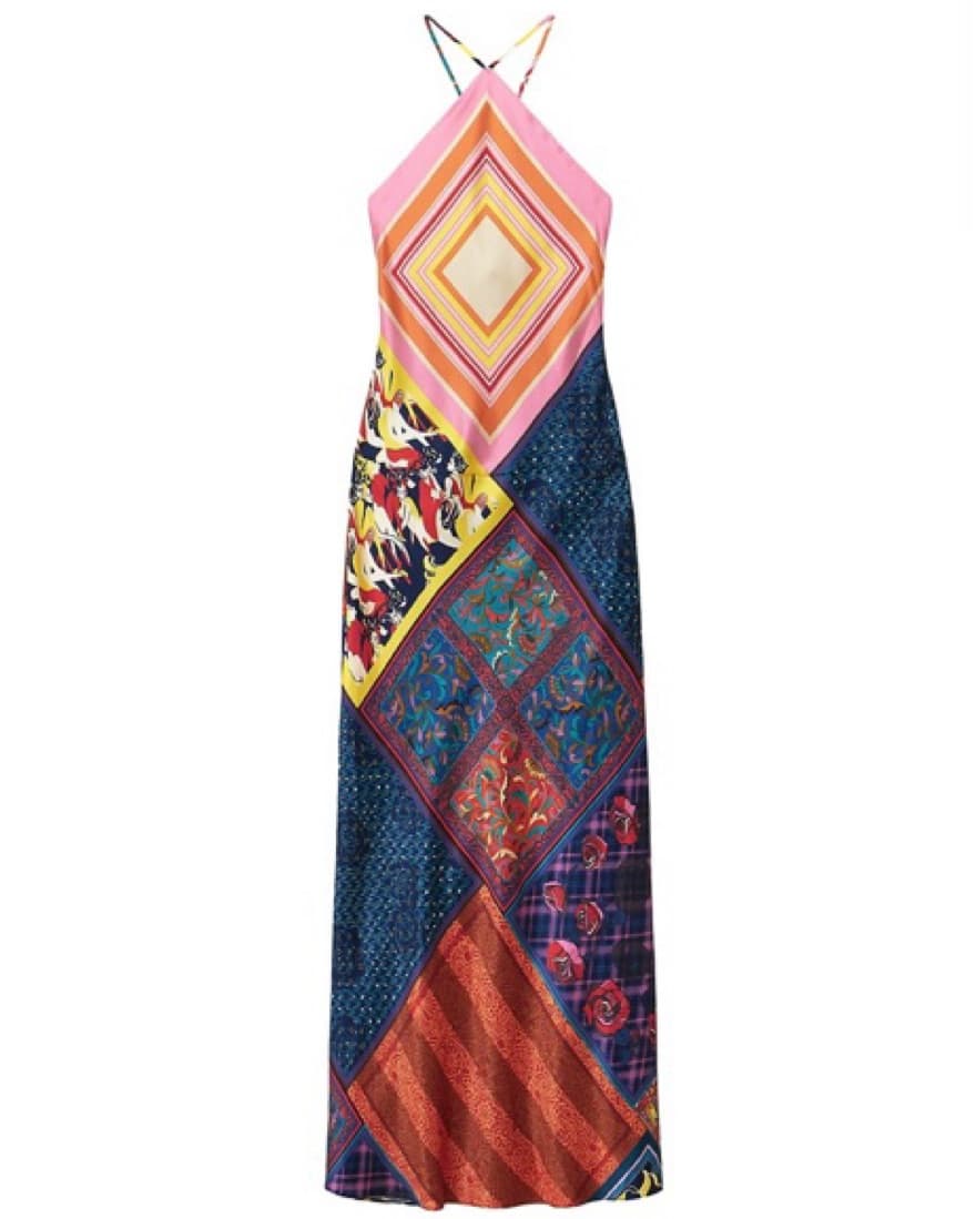 STAUD Cubism Patchwork Satin Maxi Dress - Image 6