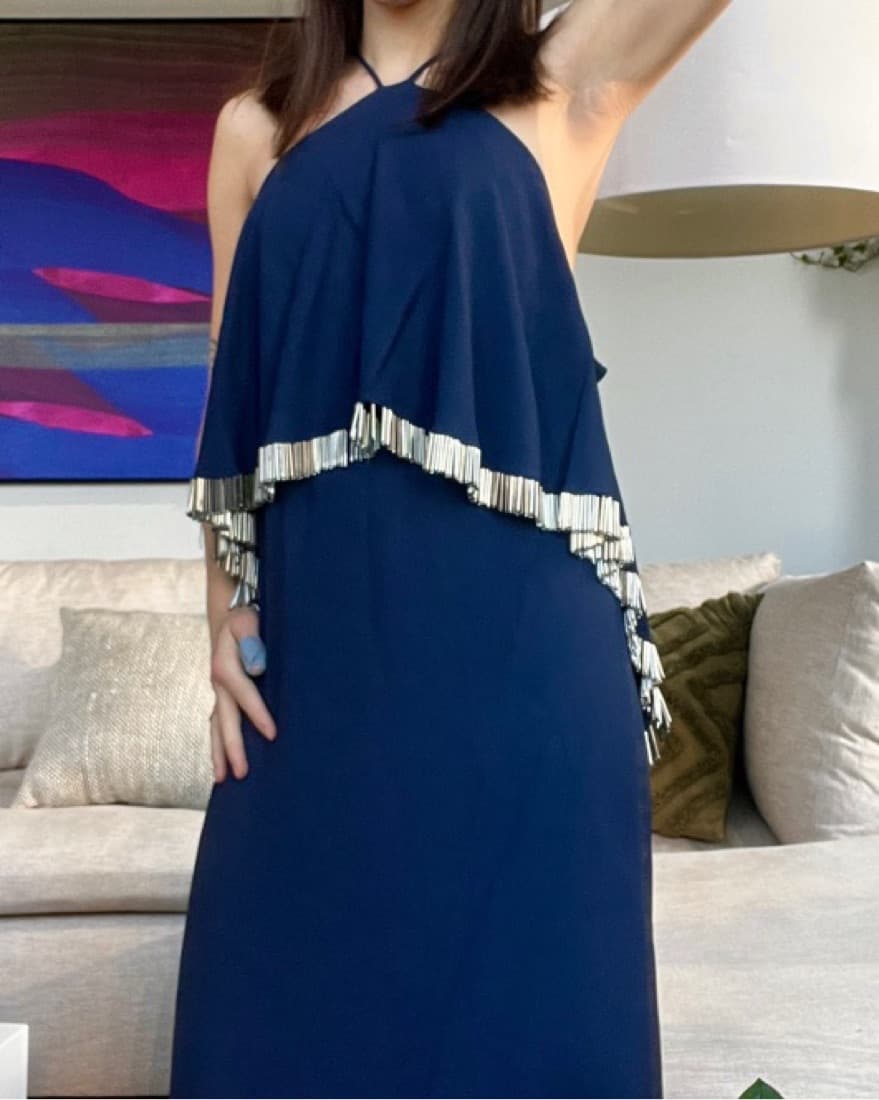 ANIMALE Dark Blue Silk Dress  - Image 3