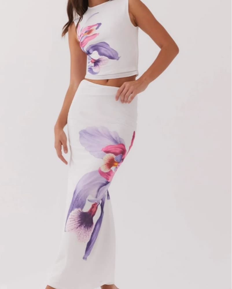 Vibrant Floral Midi Dress - Image 1