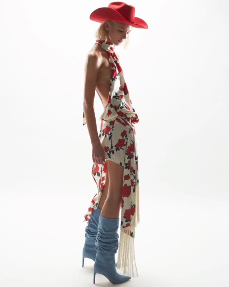 Mirae Amos Red Roses Dress - Image 4