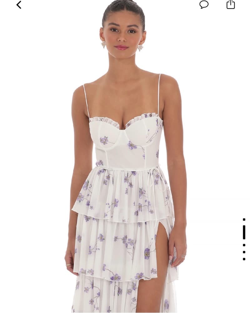 Floral Mesh Ruffle Maci Dress - Image 4