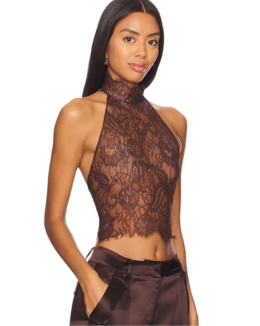 Retrofete Violet Top In Chocolate - Image 2