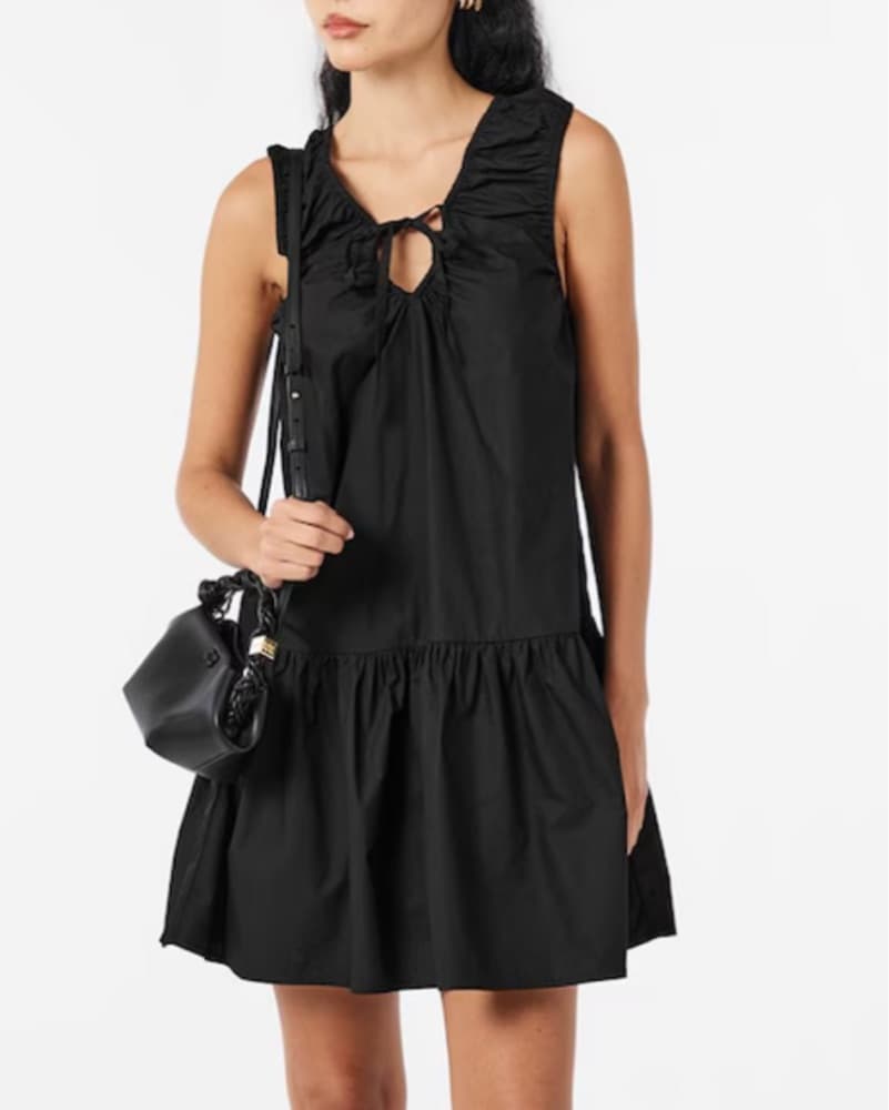 Ganni Black Mini Dress - Image 1
