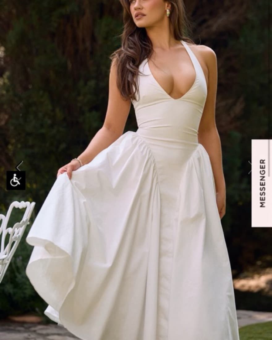House Of CB Marilyn Dress | White Halter - Image 2