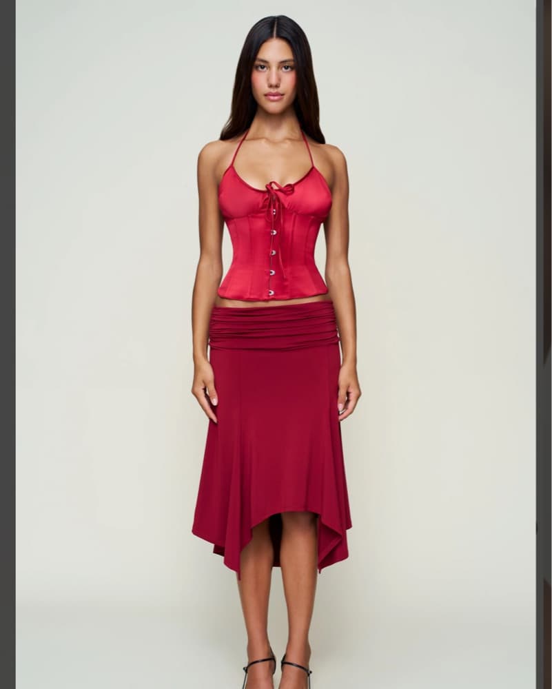 Danielle Guizio Marini Red Corset Top - Image 2