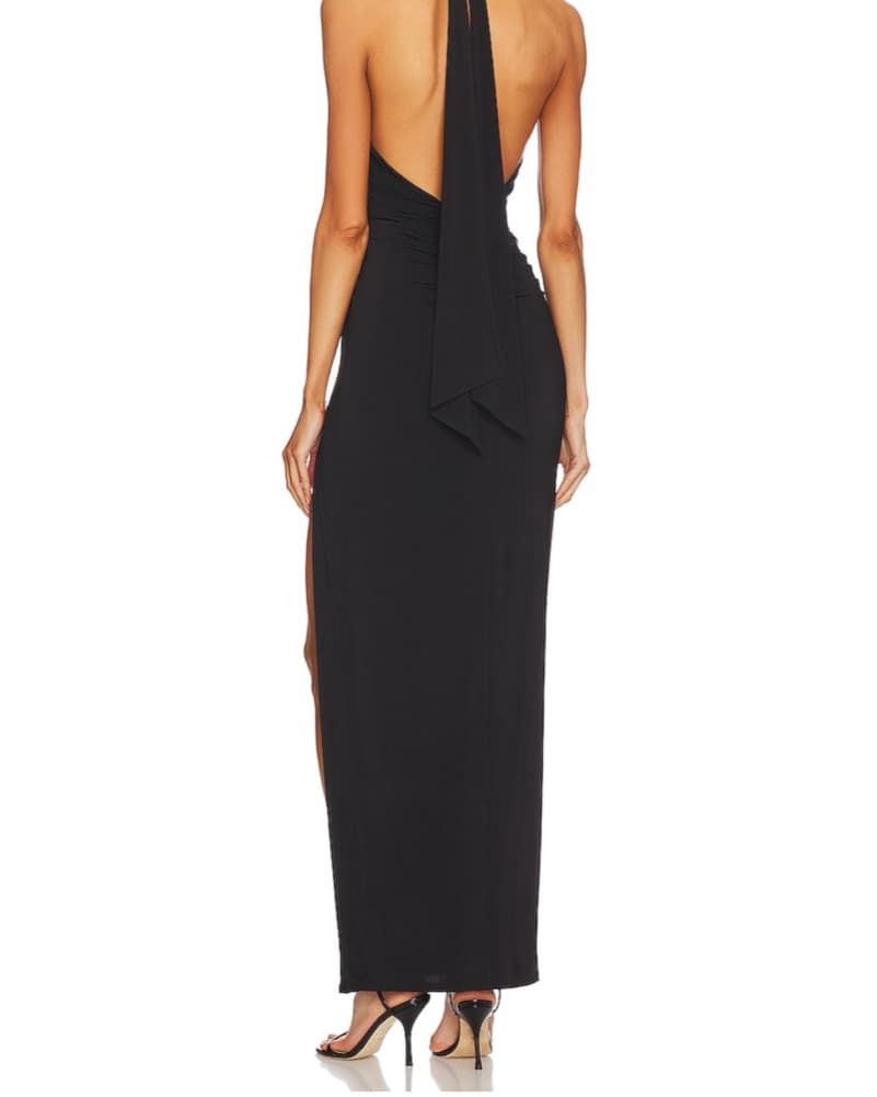 Sleek Cut Out Black Gown  - Image 3