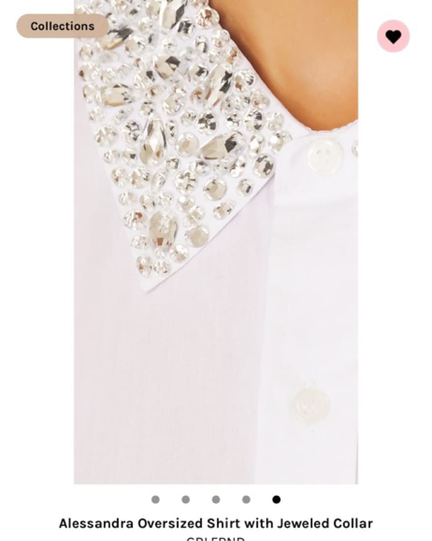 GRLFRND Jewel Collar White Shirt - Image 3