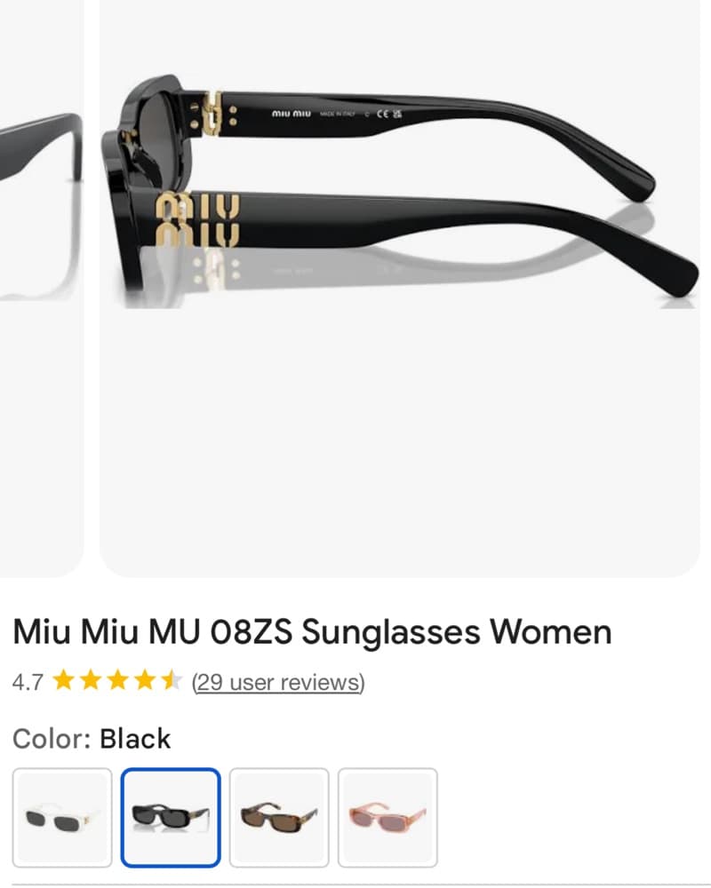 Miu Miu Black Sunglasses - Image 3