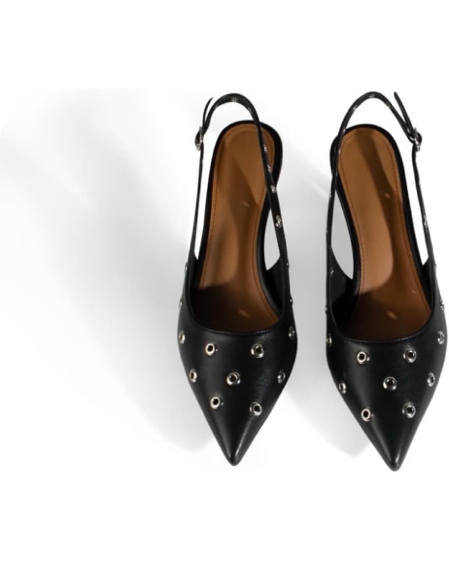Stylish Studded Black Pumps - Image 3