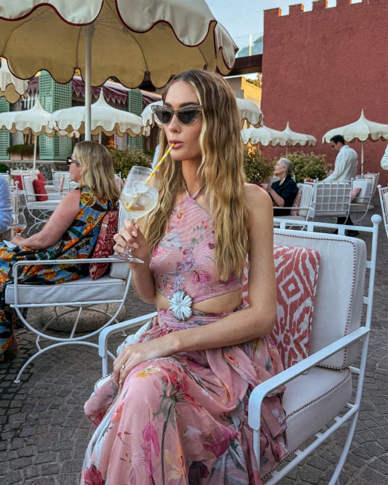 PatBO Lily Flower Maxi Dress | Sunset Outfits, Italy dress, pink floral dress, PatBO dress - Image 2