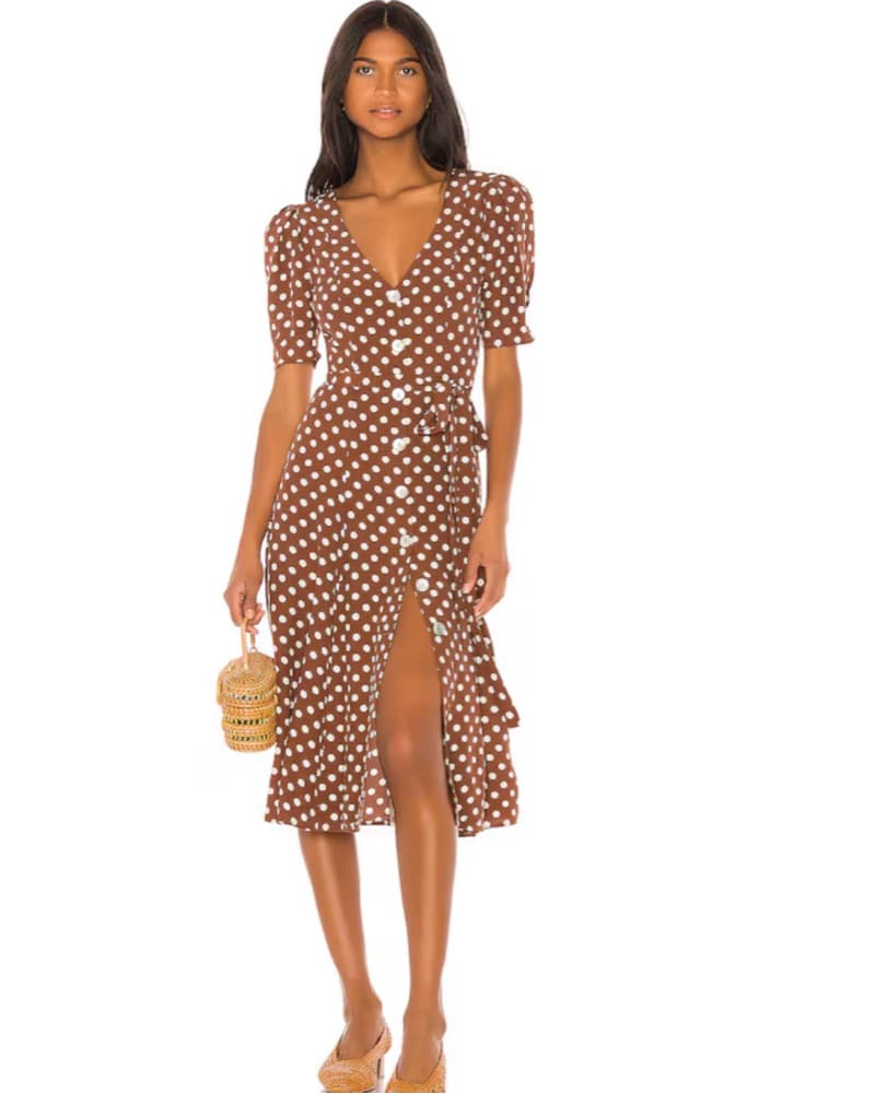 Chic Polka Dot Midi Dress - Image 1