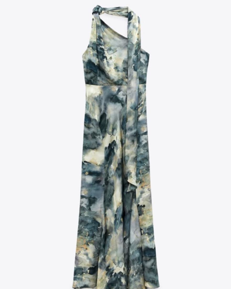 Zara Printed Satin Dress - Image 3