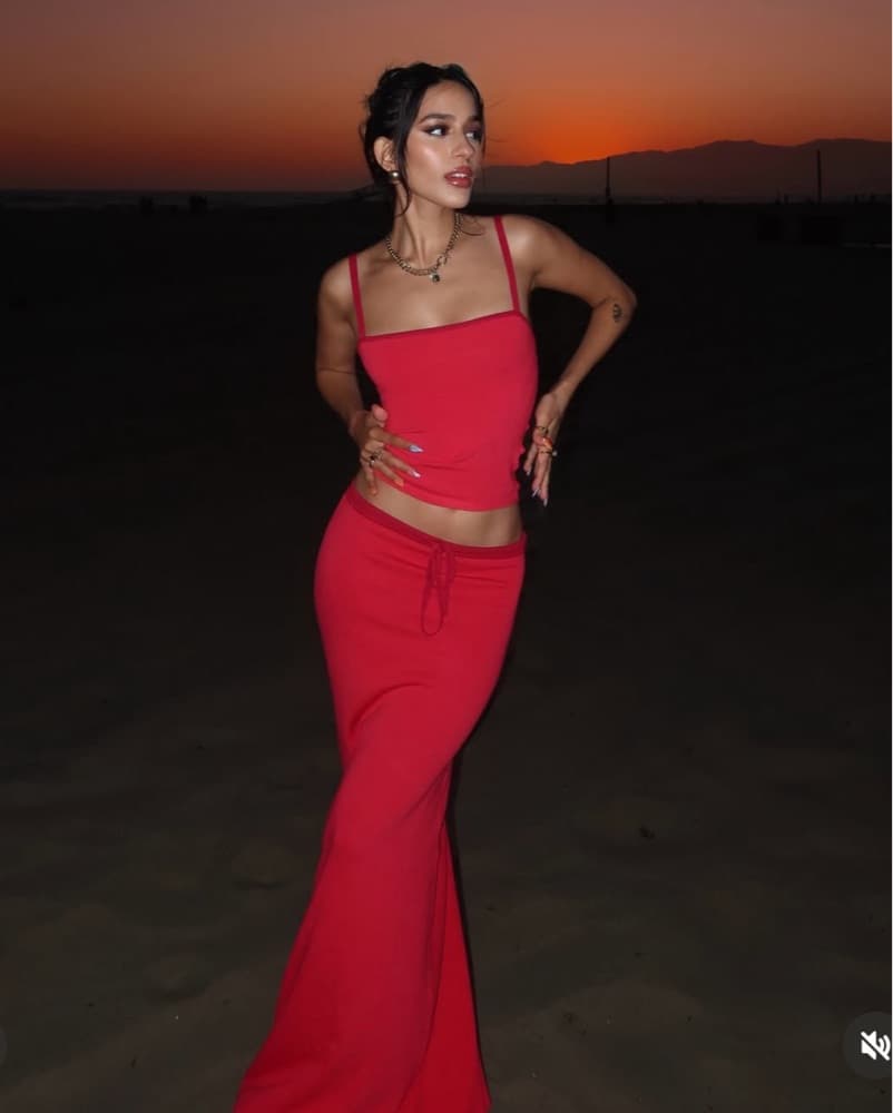 I AM DELILAH Red Tank Top Maxi Skirt Set - Image 1