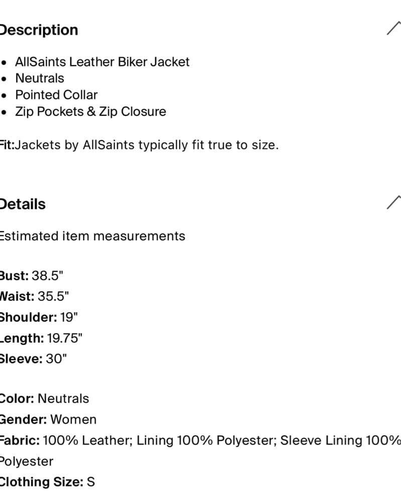 All Saints White Leather Biker Jacket - Image 5