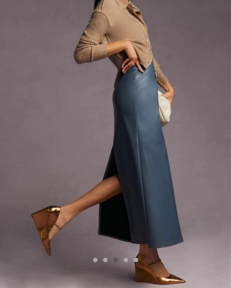 Faux Leather Slate Blue Maxi - Image 2