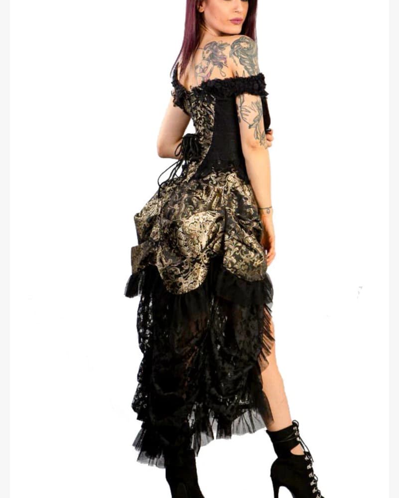Black Gothic Renaissance Corset Dress - Image 3
