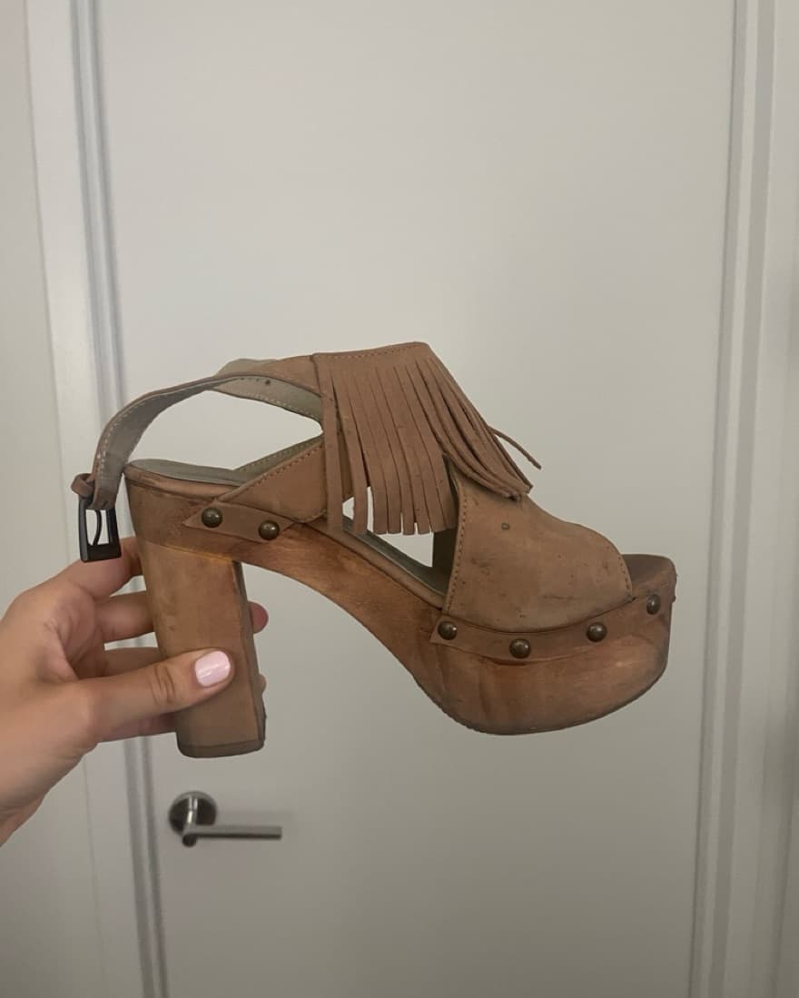 Fiveworlds  Clog Heel Womens 7.5 Brown - Image 3
