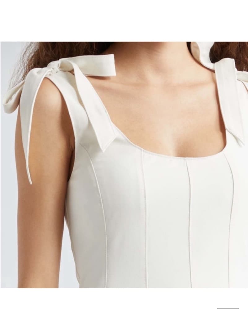 Elegant White Pleated Mini Dress - Image 1