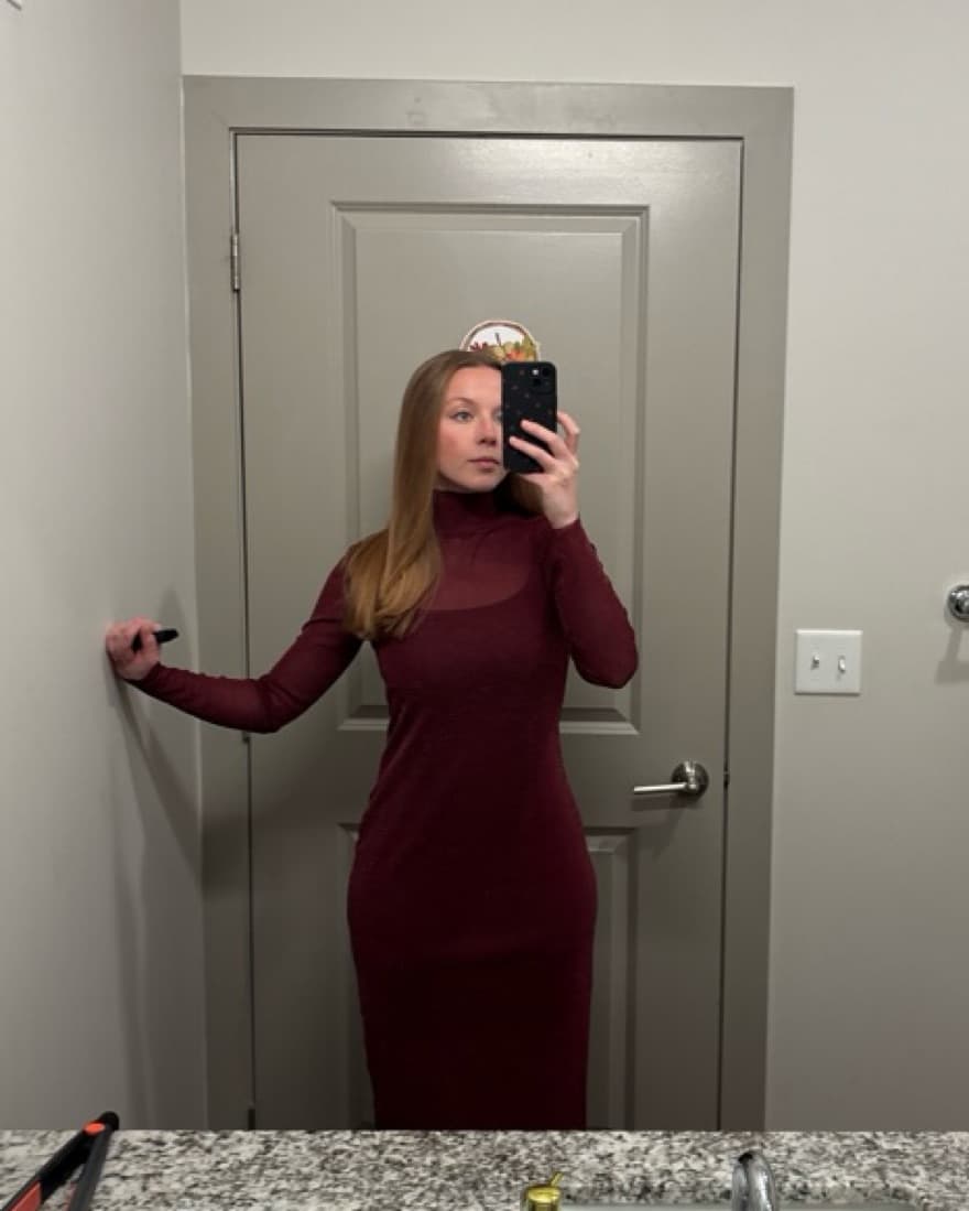 Longsleeve Red Christmas Dress - Image 2