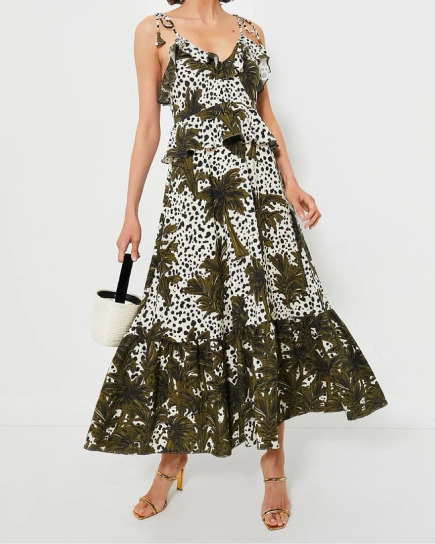 HUNTER BELL MIDNIGHT PALM JAMISON DRESS - Image 2