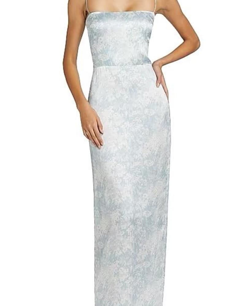 Reformation Frankie Silk Dress in Idylli - Image 2