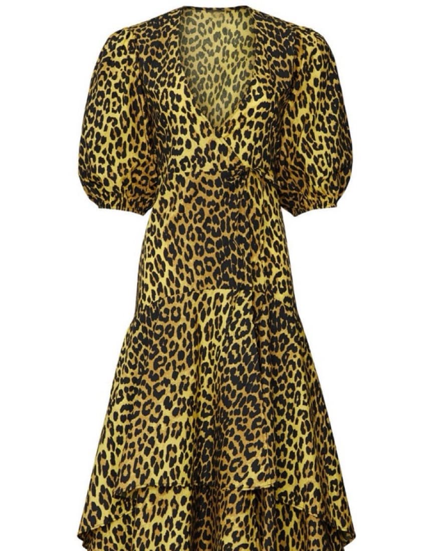 Cheetah Print Ganni Wrap Dress - Image 2