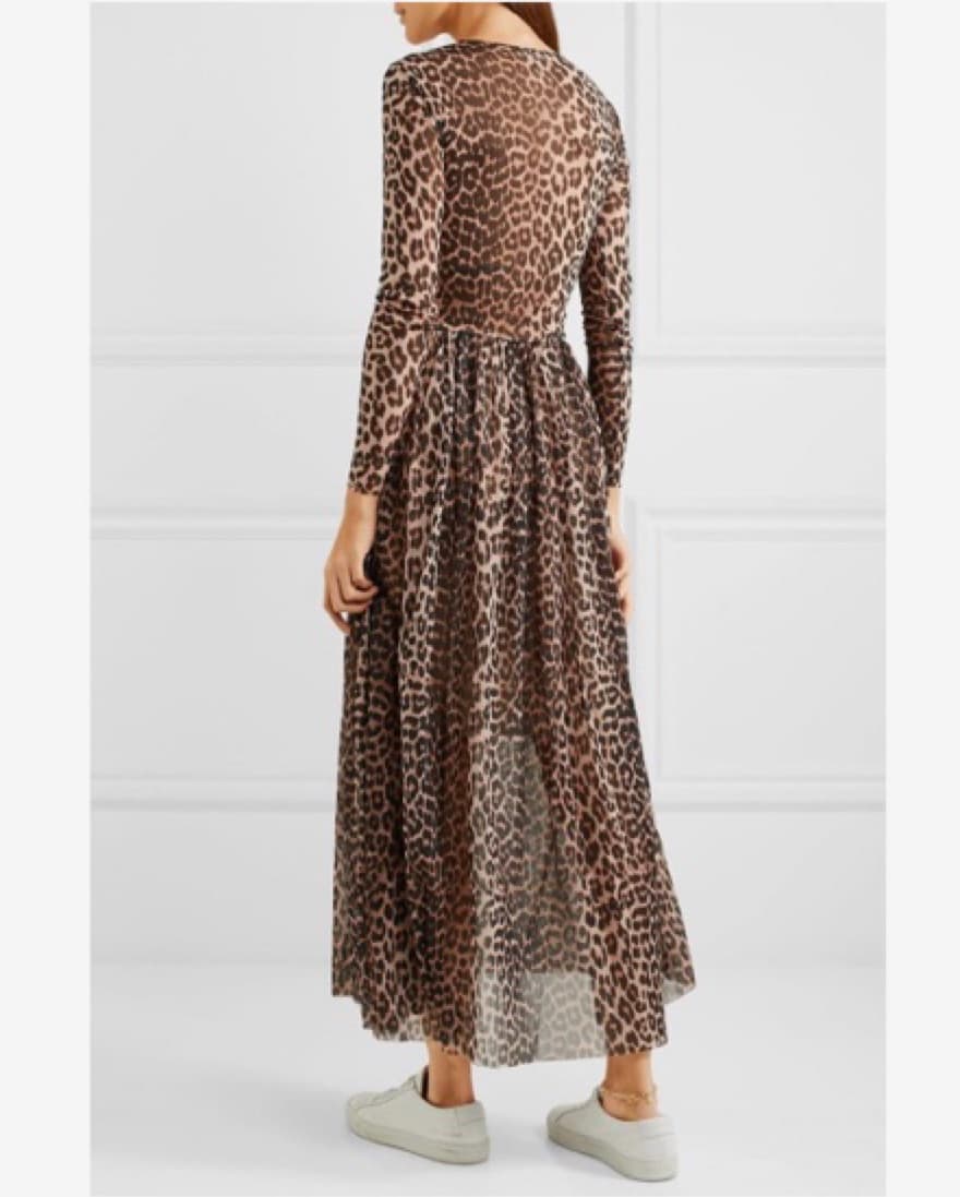 Ganni Tilden Leopard Mesh Dress - Image 2