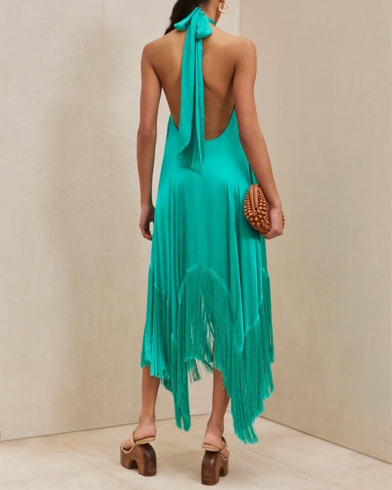 cult gaia ali cutout fringe dress - Image 2