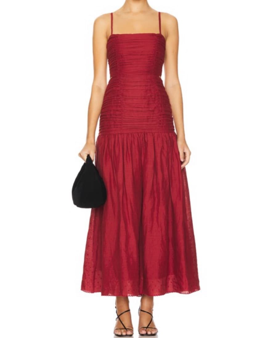 POSSEAurelia Square Neck Dress In Merlot - Image 1
