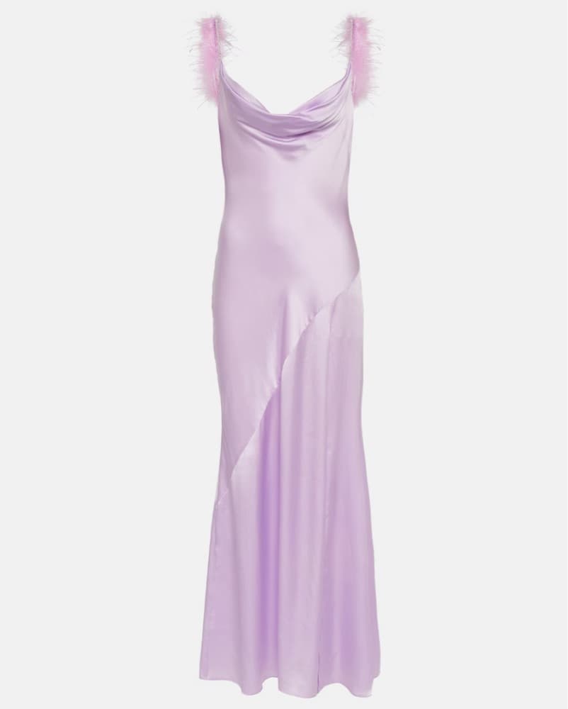 Elegant Lavender Satin Gown - Image 1