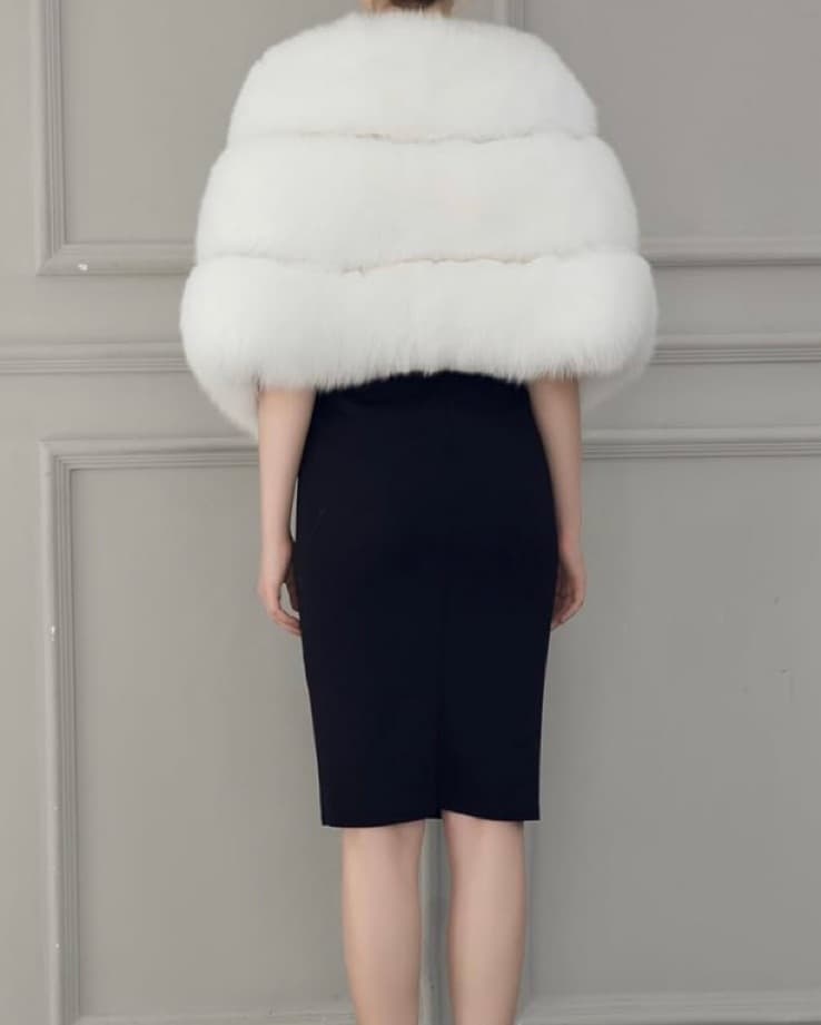 White Fur Shawl - Image 2