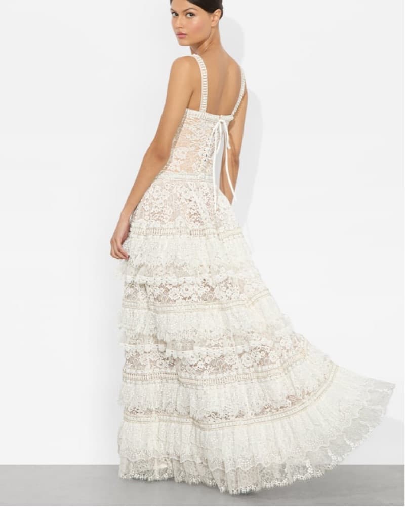 Alice And Olivia Lace Tiered Gown - Image 2