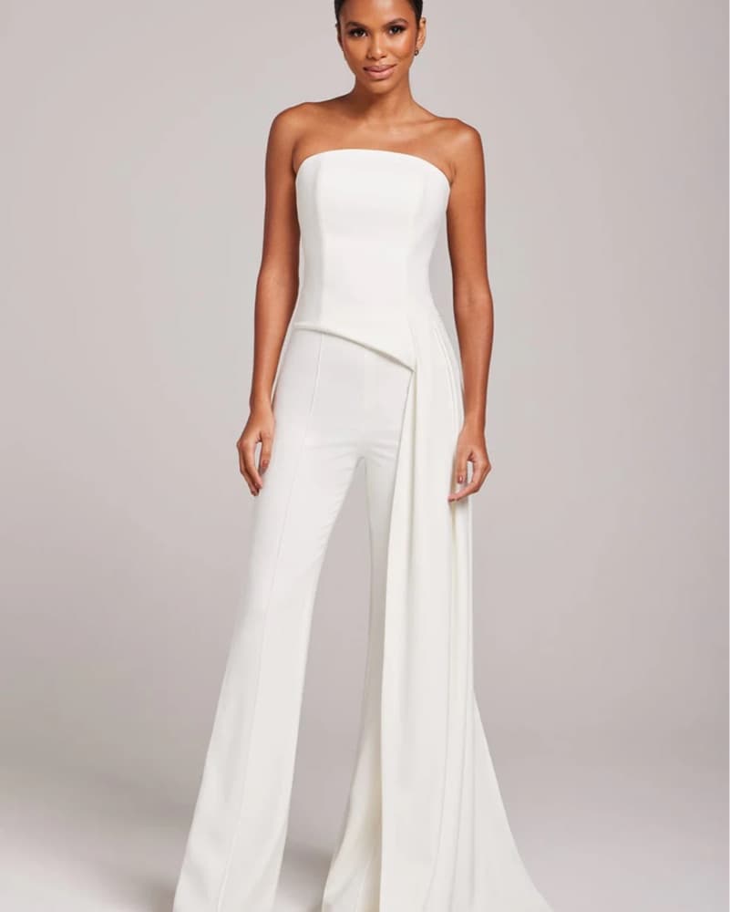 Elegant Strapless White Jumpsuit - Image 1