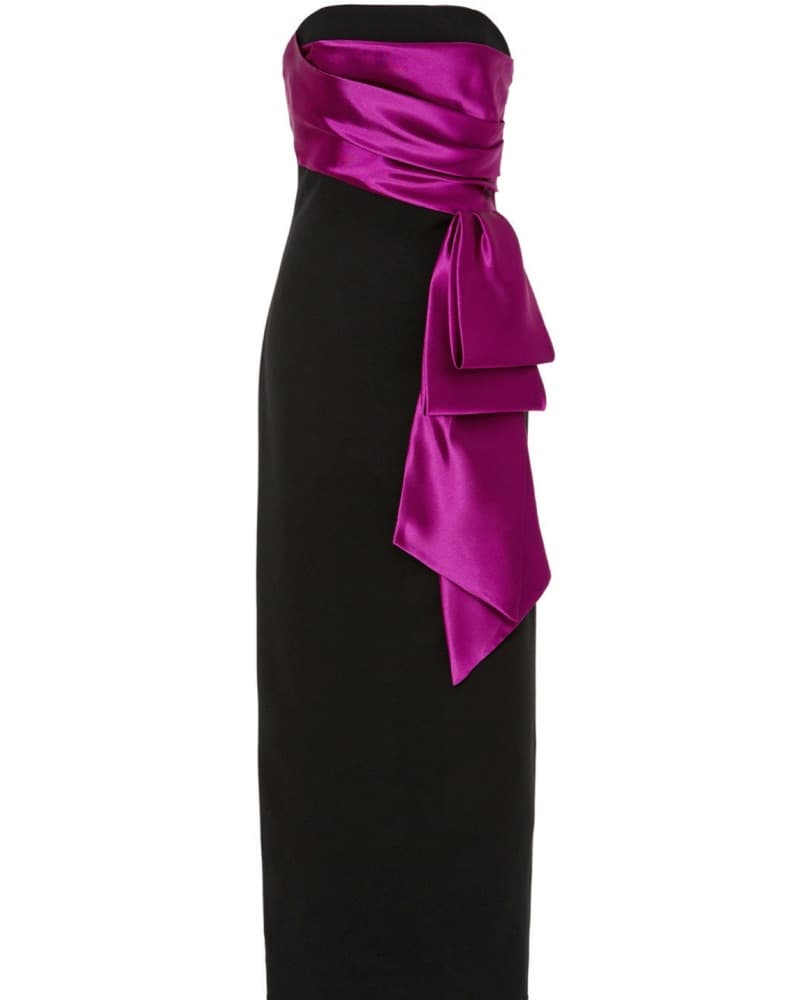 Shoshana Elegant Satin Gown with Bow - Image 4
