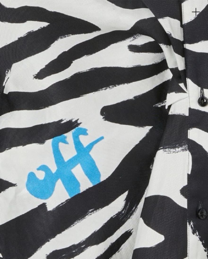 Off White Zebra Shirt Dress - Image 4