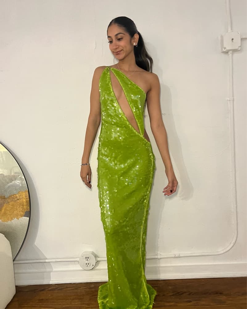 Sexy Sequin Green Gown  - Image 2