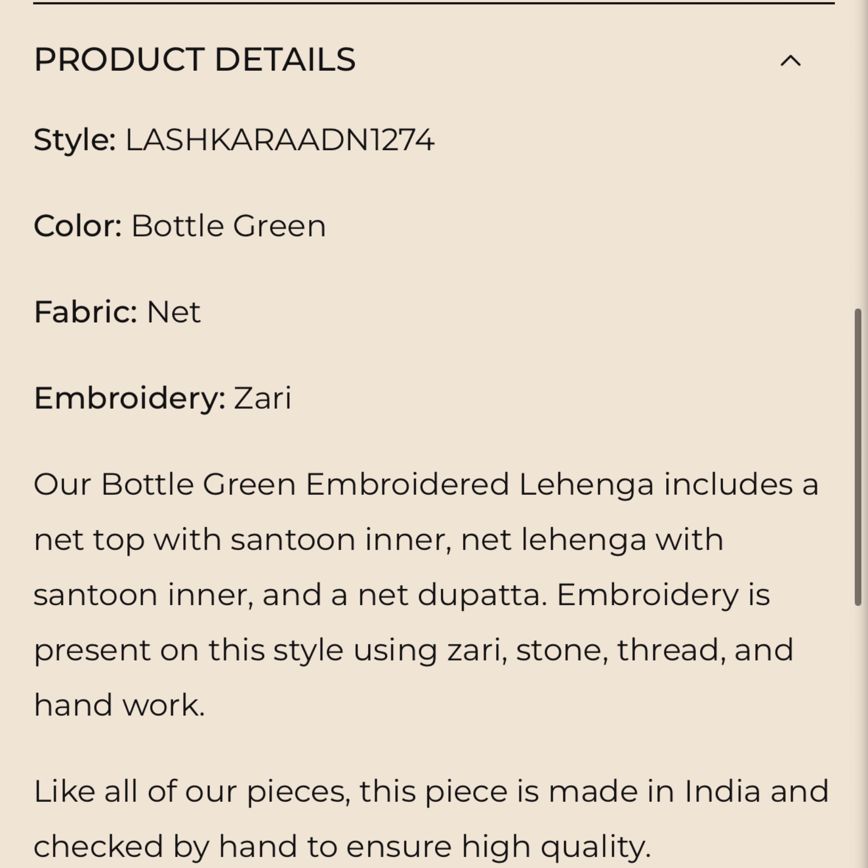 Green Three Piece Lehenga WITH JEWELRY - Image 5