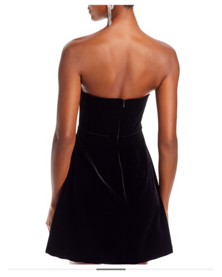 AQUA Strapless Velvet Mini Dress - Image 5