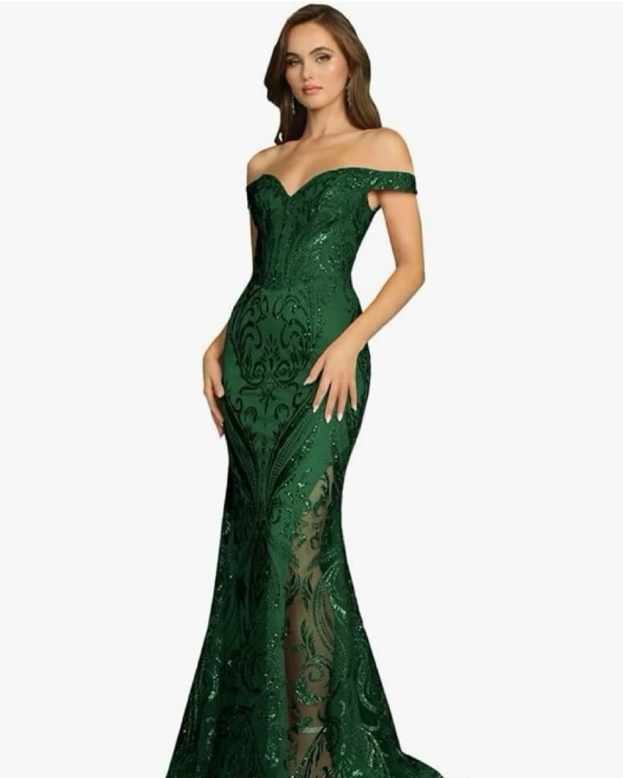 Emerald Green ball gown prom dress - Image 1
