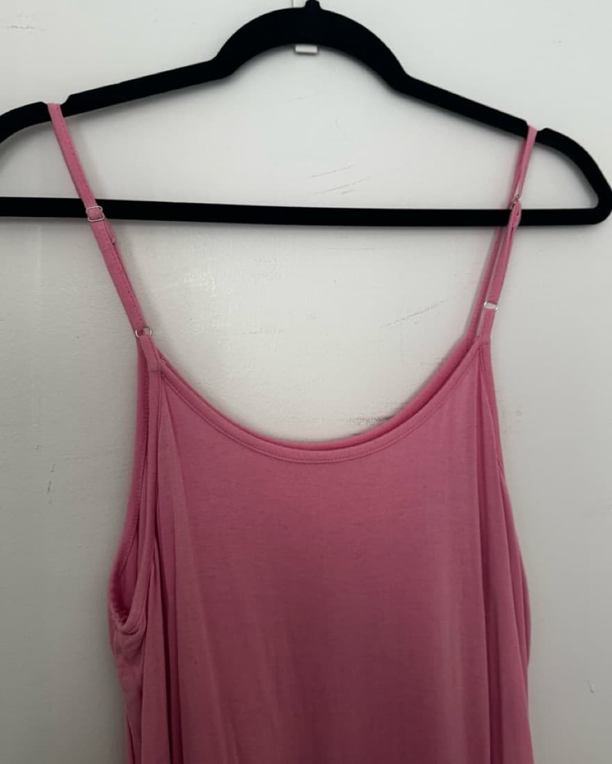 Lace-Trimmed Pink mini ish Dress - Image 3