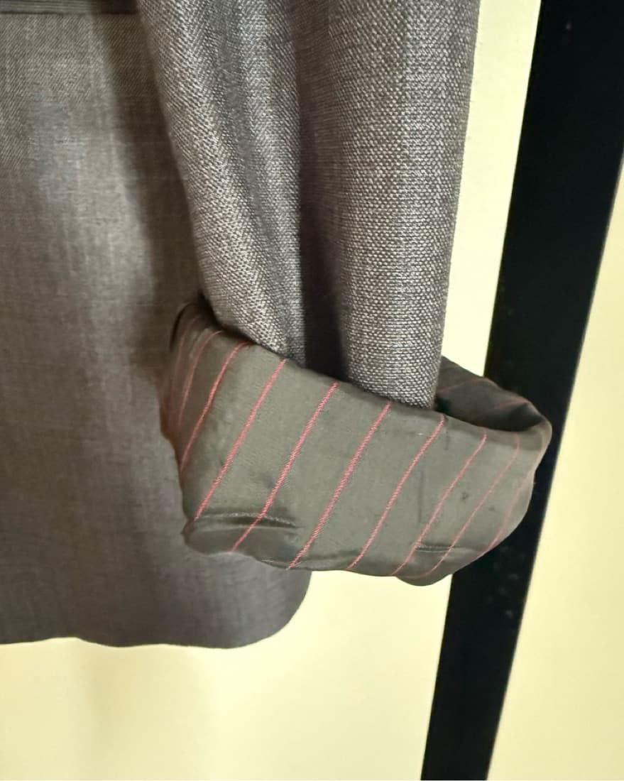 Vintage Color Block Charcoal Gray Blazer - Image 2