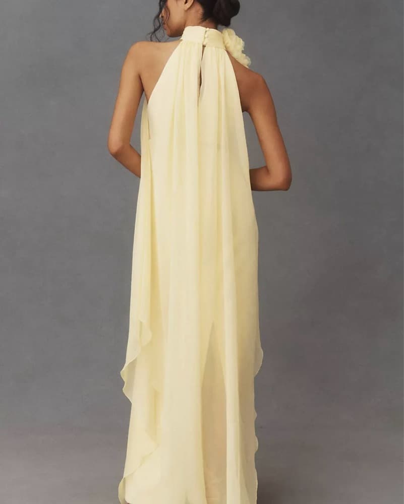 Halston Ginnie Mock-Neck Rosette Gown - Image 2