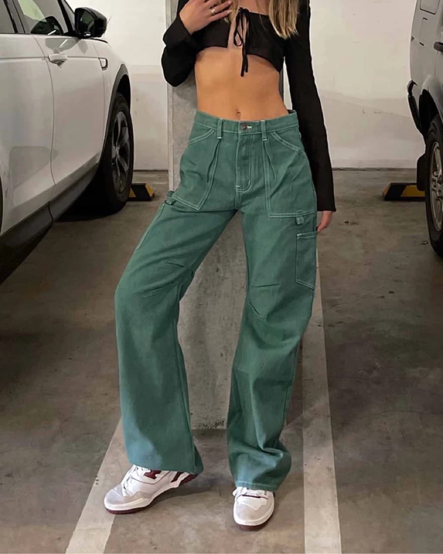 Green Miami Vice Cargo Pants - Image 1