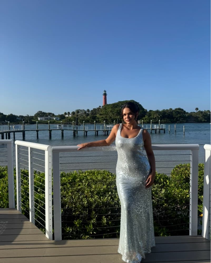Elegant Baby Blue Sequin Maxi Dress - Image 2