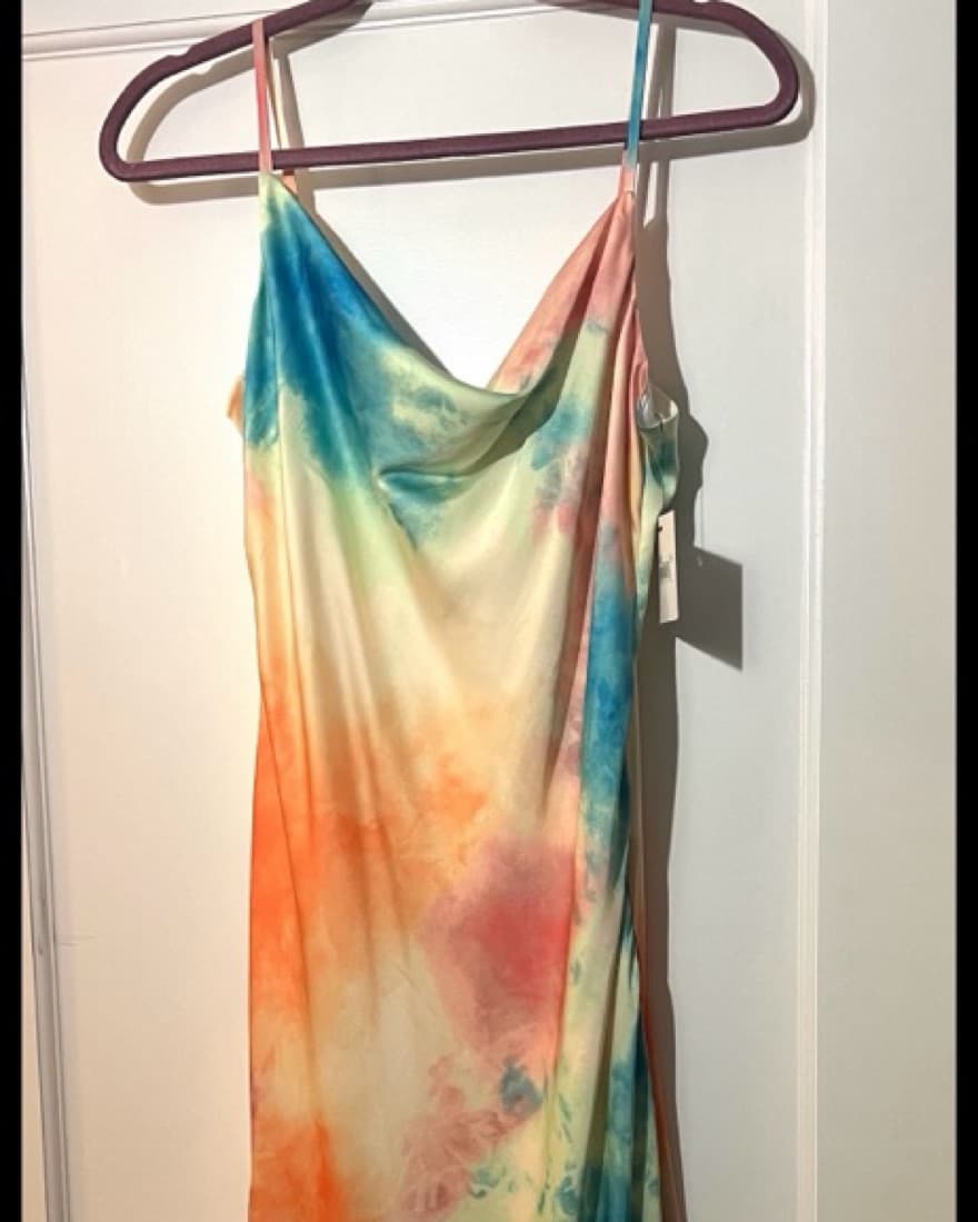 Sage Tye Die Satin Dress - Image 2